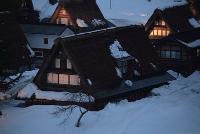 相倉合掌集落夜景アップ