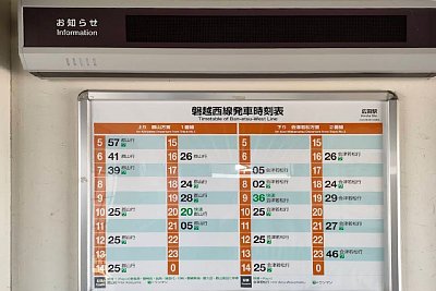 発車時刻表