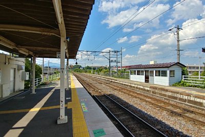 相対式ホームと待合所
