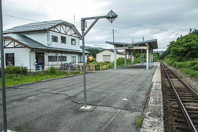 ホームと駅舎