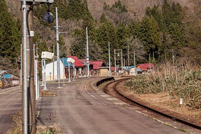 ホームがカーブしている