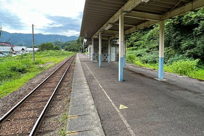 ホームの上屋はかなり長い