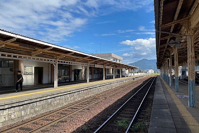 ホームと駅舎