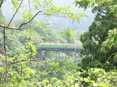 常願寺川の上を渡る電車