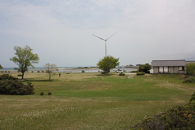 土塁上から見た河川跡