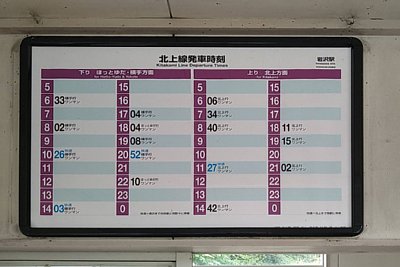 発車時刻表