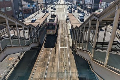 新水前寺駅へ直結している歩道橋