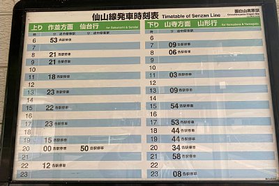 発車時刻表
