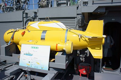 後甲板にはフランス製の無人潜水機PAP-104 Mk.5