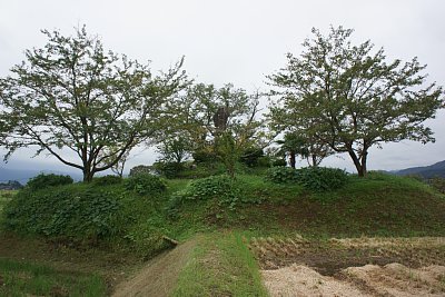 中央から左側に虎口のような地形があります