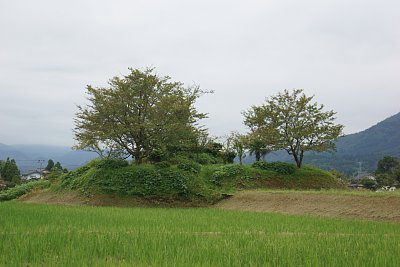 石碑があるので圃場整備でも城を残したのでしょう